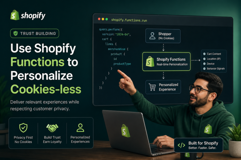 Trust Building A Shopify developer demonstrates how to use Shopify functions to personalize cookies-less