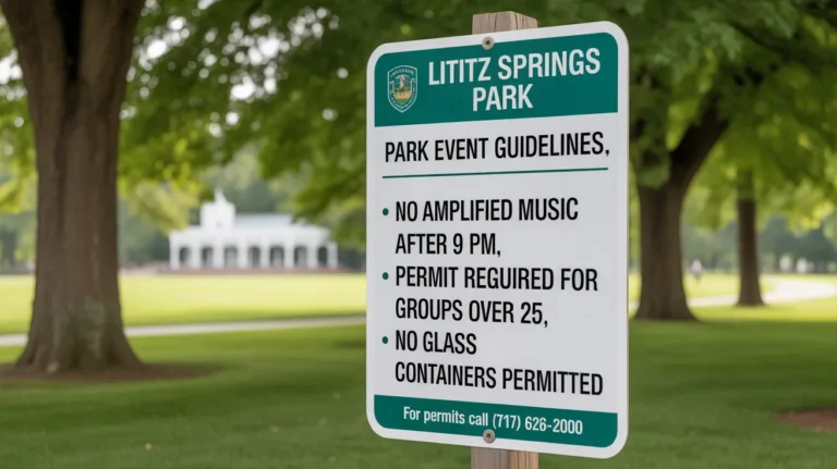 Lititz Springs Park events restrictions