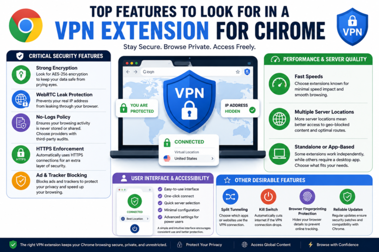 Top Features to Look for in a VPN Extension for Chrome