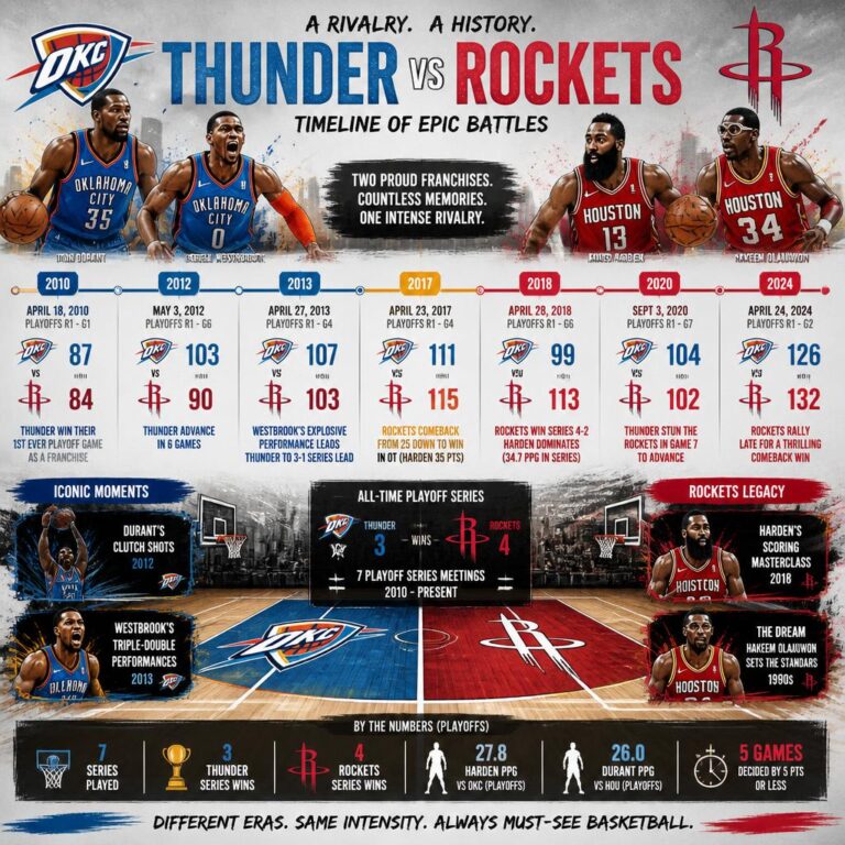 Oklahoma City Thunder vs Houston Rockets Timeline: A Complete Rivalry History Oklahoma City Thunder vs Houston Rockets Timeline