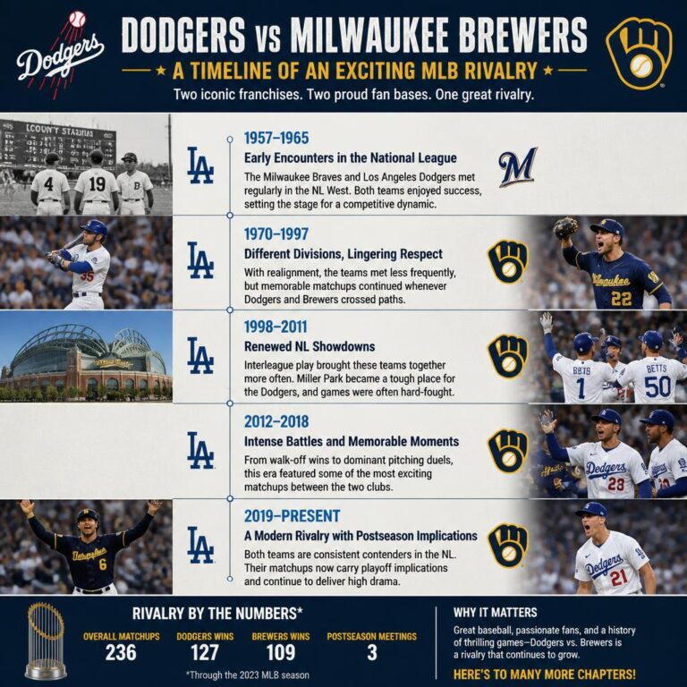Dodgers vs Milwaukee Brewers Timeline
