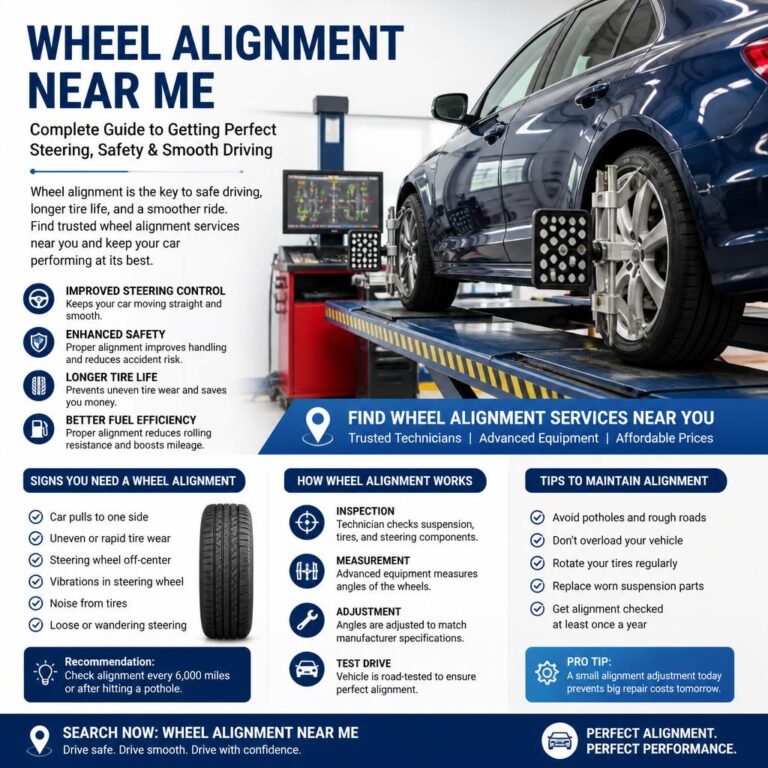 Wheel Alignment Near Me – Complete Guide to Getting Perfect Steering, Safety & Smooth Driving Wheel Alignment Near Me